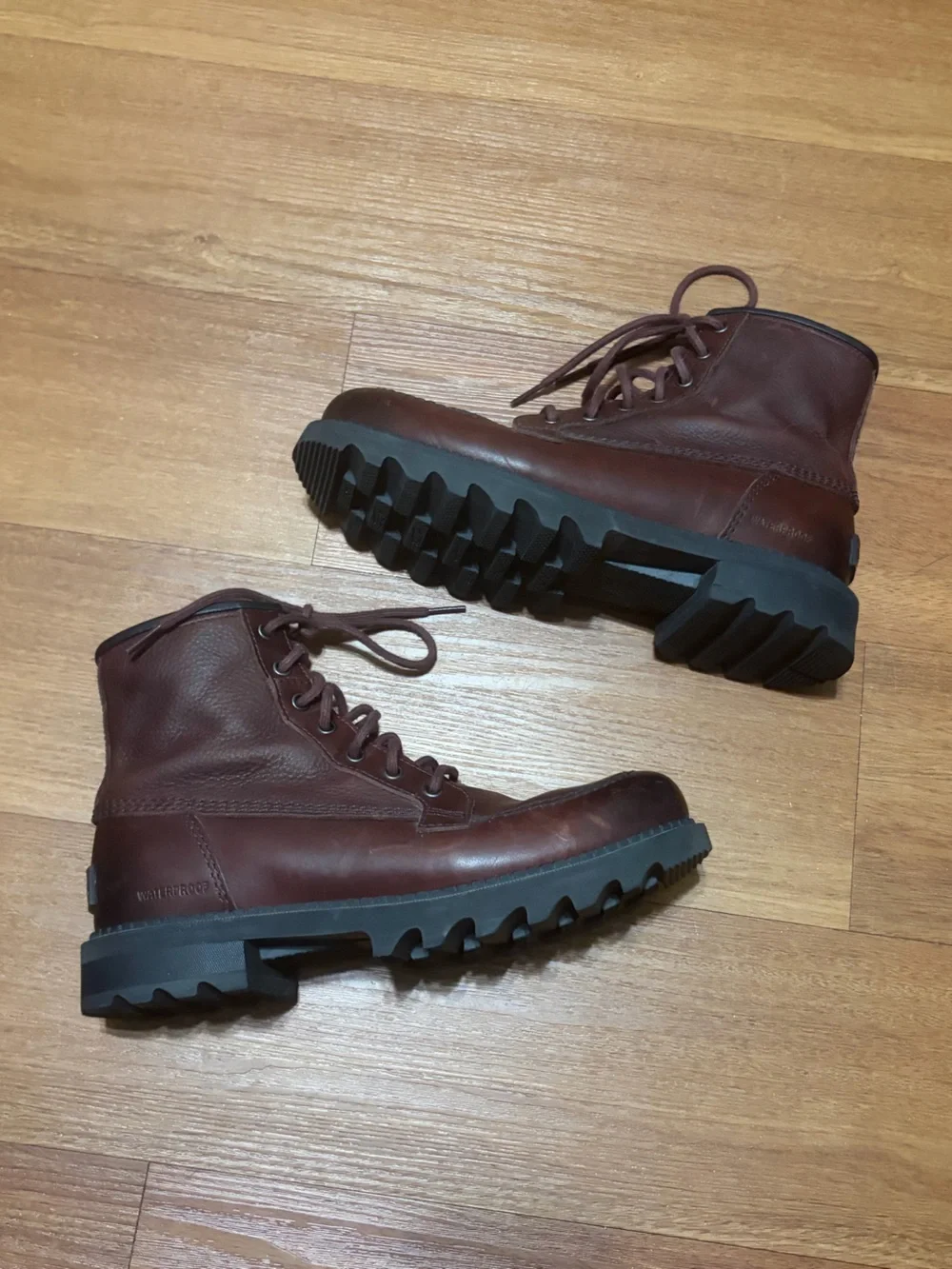 Sorel Mad Brick Six Waterproof Leather Boot Men's Dark Brown Size 8.5 VGUC